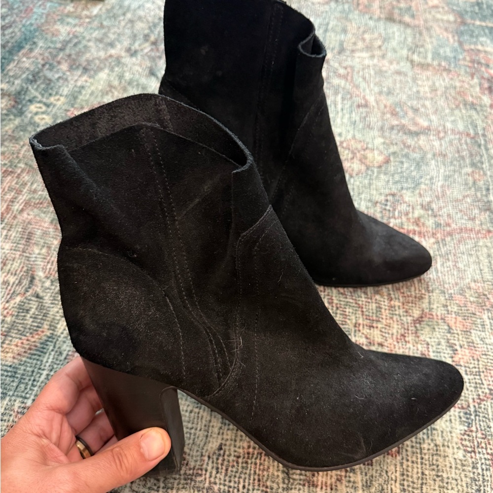 Vince Camuto Elegant Black Suede Ankle Boots
